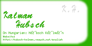 kalman hubsch business card